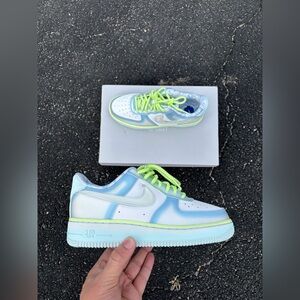 Nike Air Force 1 Psychic Blue Serena Williams Design Crew Sneakers